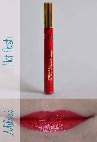 Lippie Love: Milani's Haute Flash Lip Gloss, Full Coverage with Shimmer, review, swatch, 101, hot flash