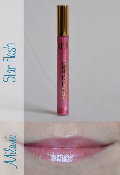 Lippie Love: Milani's Haute Flash Lip Gloss, Full Coverage with Shimmer, review, swatch, star flash