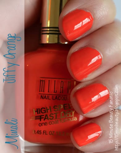 Milani Jiffy Orange Nail Polish swatch review