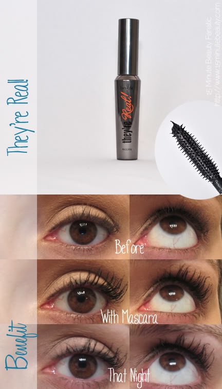 Benefit They're Real Mascara Review, before and after