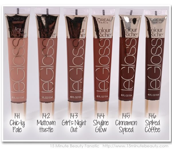 L'Oreal NYC Nude Lipglosses