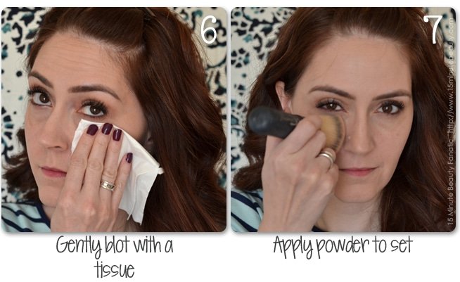 blotting foundation with a tissue