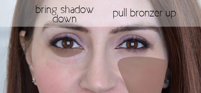 making undereye bags recede with makeup