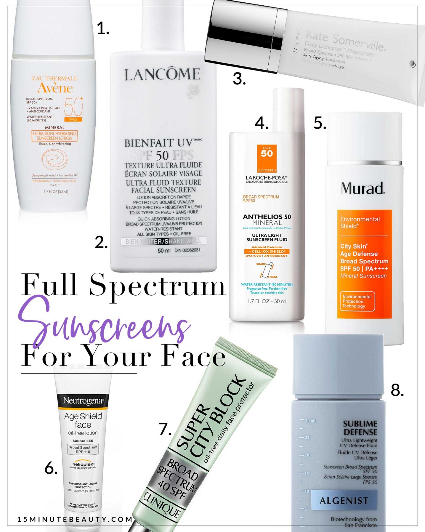 Full Spectrum Facial Sunscreens