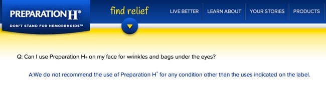 Should You Use Preparation H under your eyes