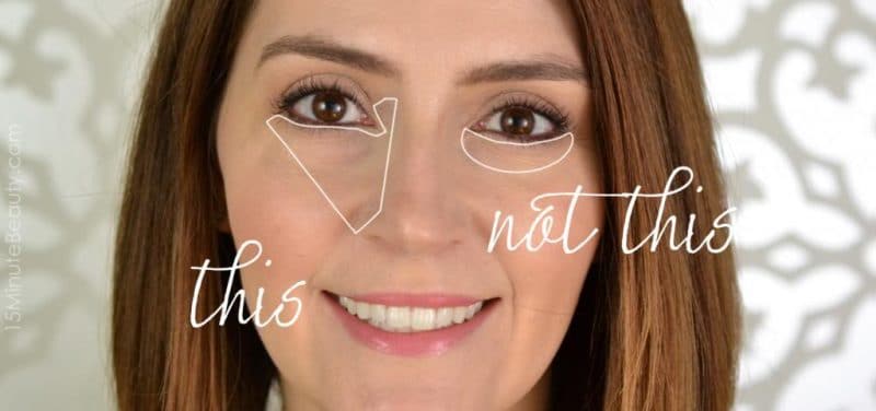 triangle undereye concealer application