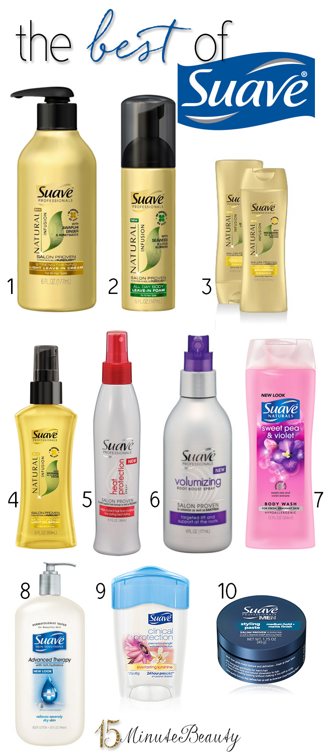 The Best Hair and Skin Products from Suave via 15MinuteBeauty.com