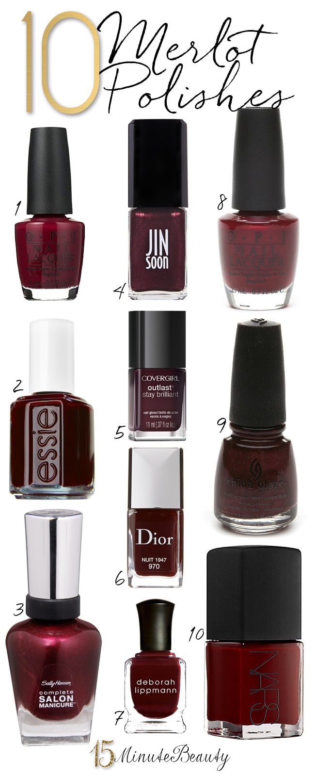 dark red, oxblood, nail polish