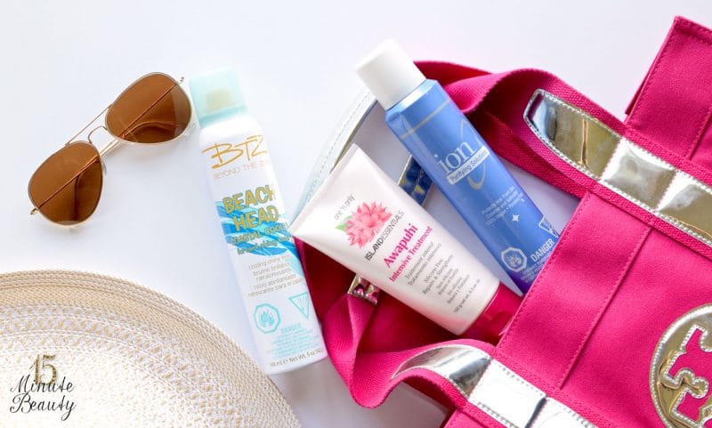 Beach hair essentials for the summer! Great to help your hair survive the beach or pool. No more green hair.