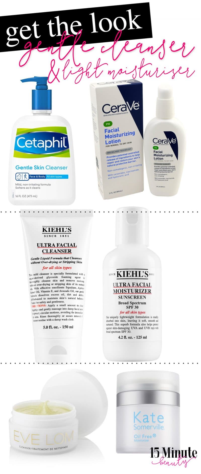 Great gentle cleansers and lightweight moisturizers for teens