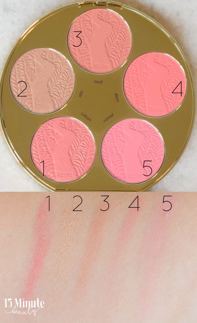 Tarte Amazonian Clay Blush Palette Color Wheel Review and Swatches