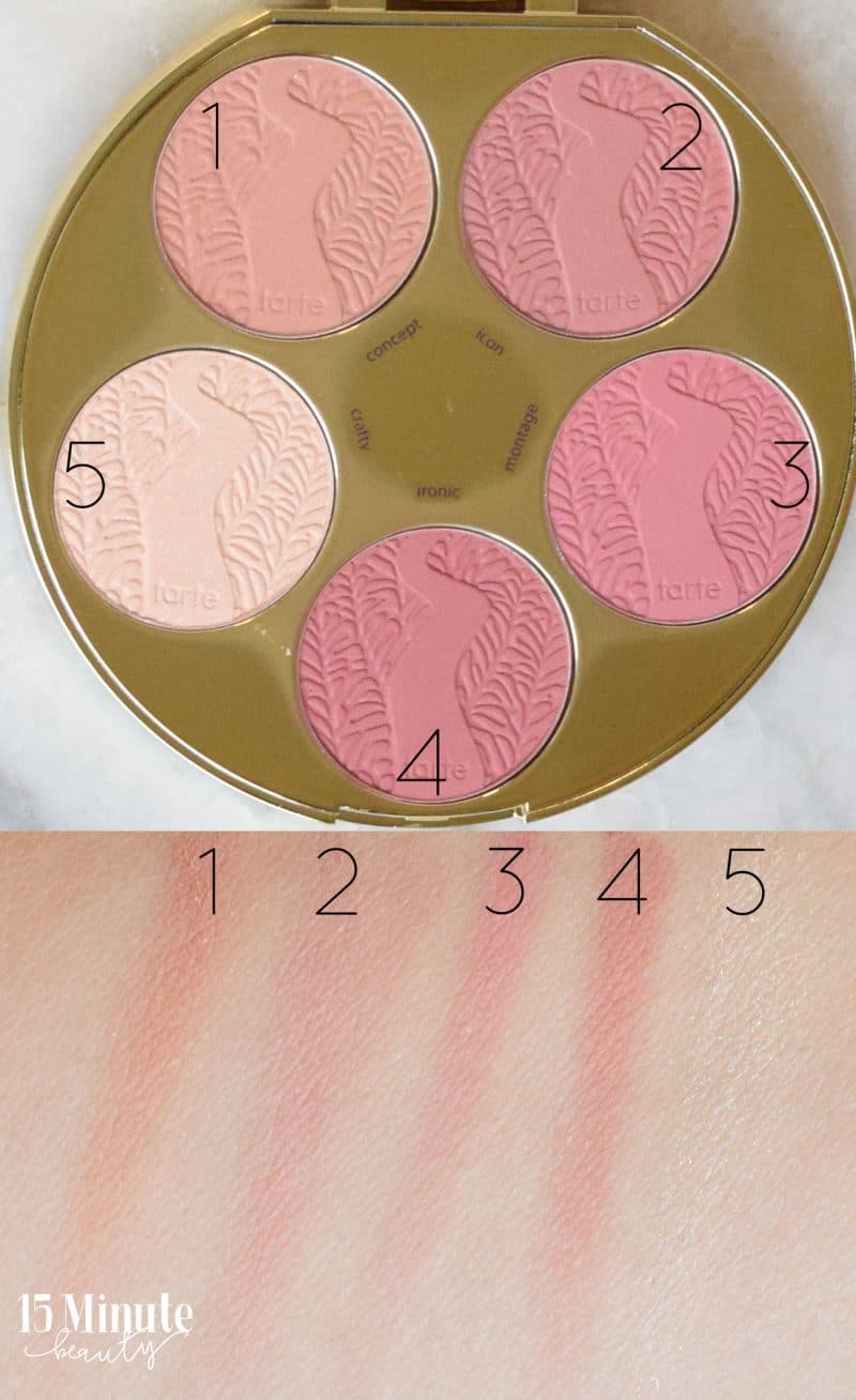 Tarte Amazonian Clay Blush Palette Color Wheel Review and Swatches