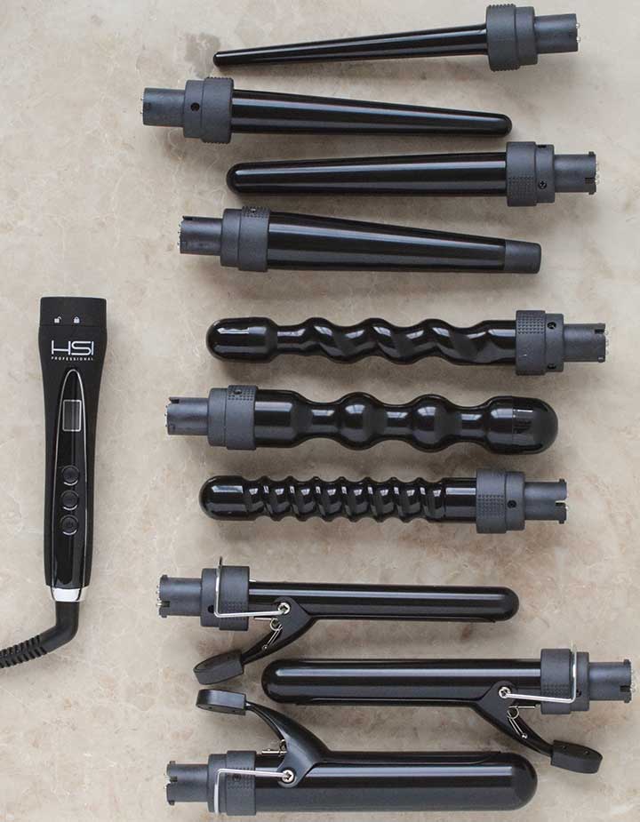 Big curling wand set different sizes and shapes